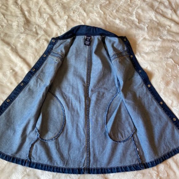 2/$55 Gap Blue Denim Sleeveless Dress Girl's Size 4 - Picture 5 of 12